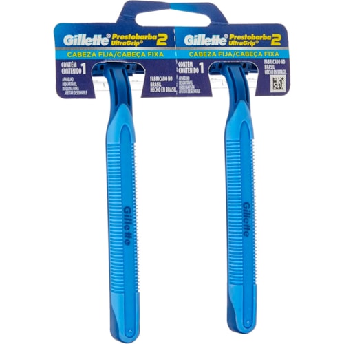 Aparelho de Barbear Gillette Prestobarba Ultragrip Cabeça Fixa 2Un