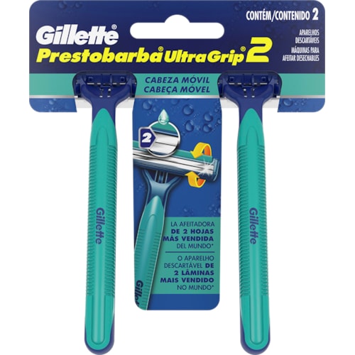Aparelho de Barbear Gillette Prestobarba UltraGrip Móvel Descartável 2