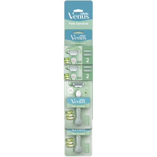 Aparelho de Depilação Gillette Vênus Pele Sensível 2 Cargas
