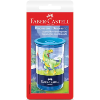 Apontador com Depósito Faber-Castell Azul DInossauro