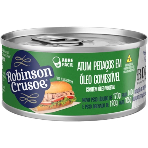 Atum Robison Crusoe Pedaços Óleo 140g