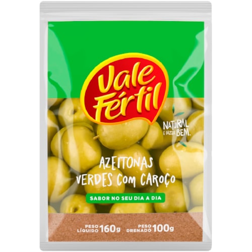 Azeitona Vale Fértil Com Caroço Sachet 100g