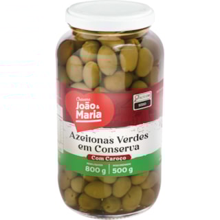 Azeitonas Verdes João e Maria Com Caroço 500g