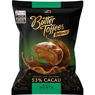 Bala Butter Toffees Intense 53% Cacau Sabor Menta Com Recheio de Choco