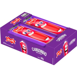 Bala Canudinho Docile Sabor Morango 15g 12Un