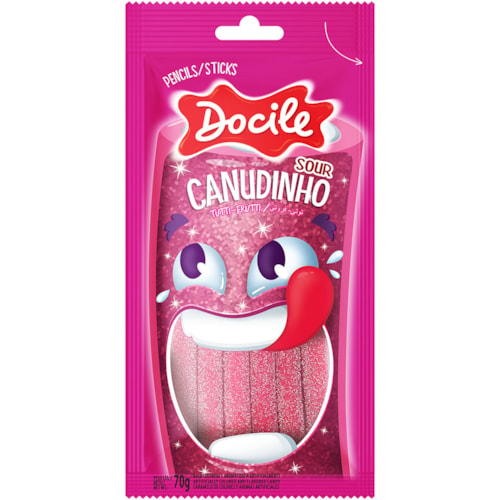 Bala Canudinho Docile Sabor Tutti Frutti Cítrico 70g