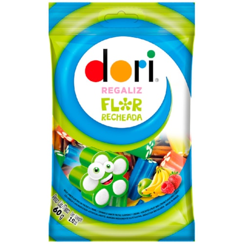 Bala de Gelatina Dori Flor Recheada 60g