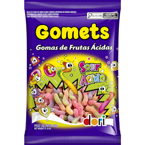 Bala de Goma Gomets Dori Gomas de Fruts Ácidas 150g