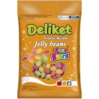 Bala Deliket Dori Frutas Ácidas Jelly Beans 150g