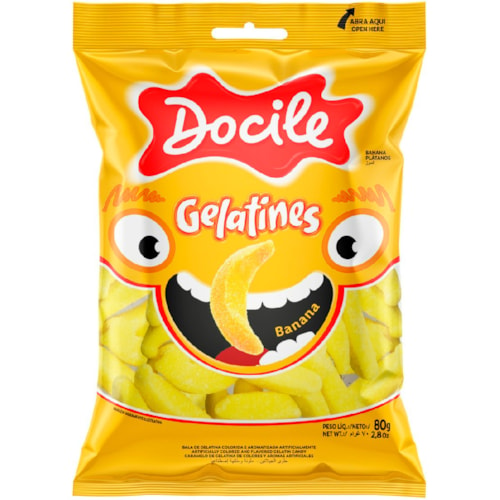 Bala Docile Gelatines Banana 80g