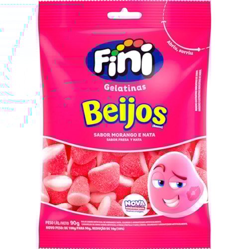 Bala Fini Beijos de Morango 90g