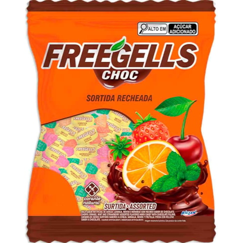 Bala Freegells Choc Sabor Sortida Recheada 475g