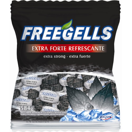 Bala Freegells Extra Forte Mentolada 584g