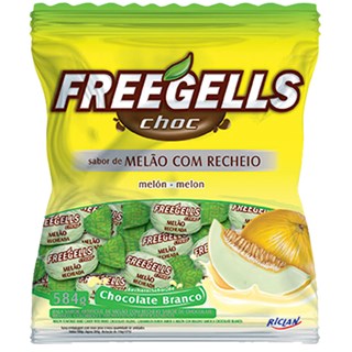 Bala Freegells Melão Chocolate Branco 584g
