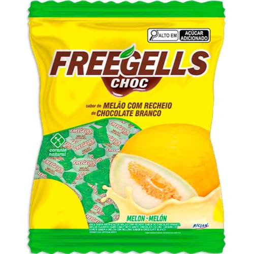 Bala Freegells Sabor Chocolate Branco com Melão 475g