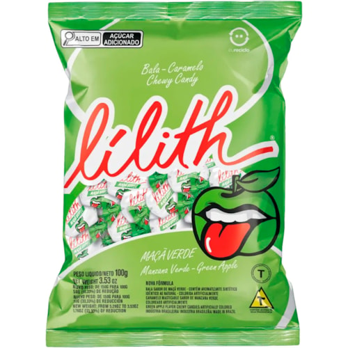 Bala Lilith Sabor Maçã Verde 500g