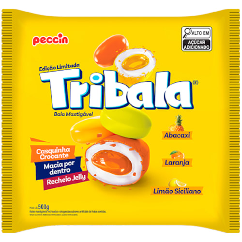 Bala Peccin Tribala Amarela Sortida 500g