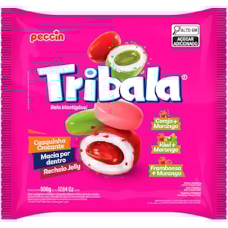 Bala Peccin Tribala Morango Sortida 500g