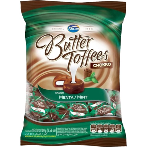 Bala Recheada Butter Toffees Chokko Menta 100g