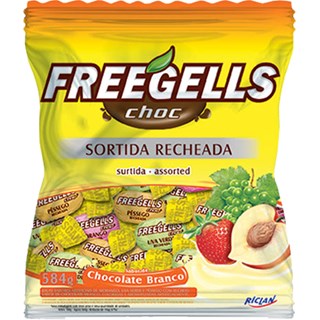 Balas Freegells Sortidas Chocolate Branco 584g
