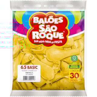 Balões São Roque Amarelo 6.5 30Un
