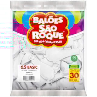 Balões São Roque Branco 6.5 30Un