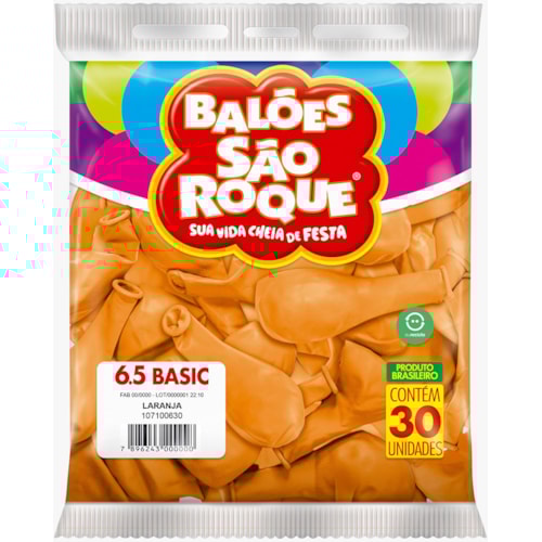 Balões São Roque Laranja 6.5 30Un