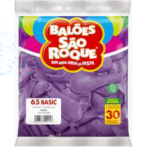 Balões São Roque Roxo 6.5 30Un