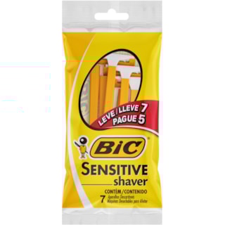 Barbeador Bic Sensitive Shaver Descartável 7Un