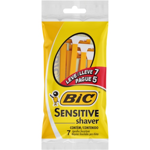 Barbeador Bic Sensitive Shaver Descartável 7Un