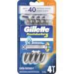 Barbeador Gillette Prestobarba 3 Regular Descartável 4Un