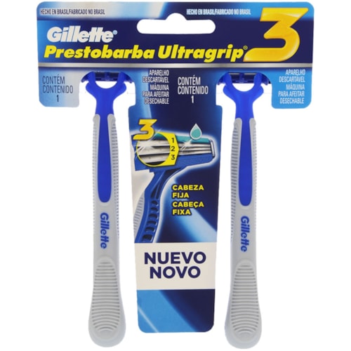 Barbeador Gillette Prestobarba Ultragrip Descartável 2UN