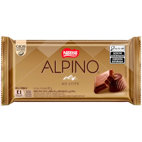 Barra de Chocolate Nestlé Alpino 80g