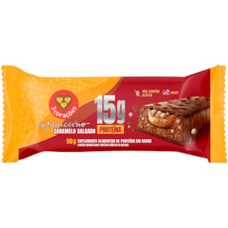 Barra de Proteína 3 Corações Cappucino Caramelo Salgado 50g