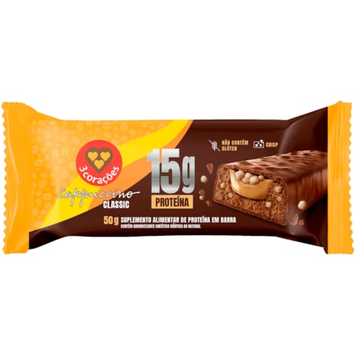 Barra de Proteína 3 Corações Cappucino Classic 50g