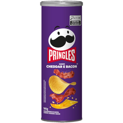 Batata Chips Pringles Sabor Cheddar e Bacon 105g