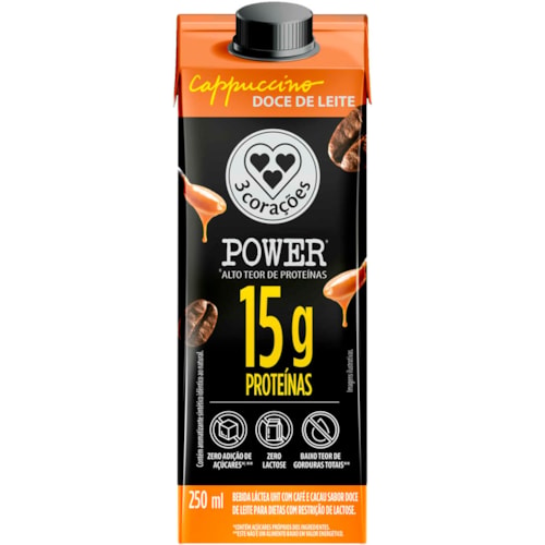 Bebida Láctea 3 Corações Cappucino Doce de Leite 250ml