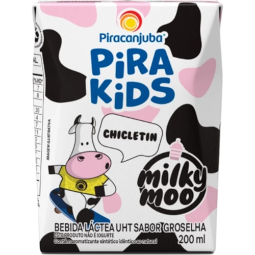 Bebida Láctea Piracakids Milky Moo Chicletin 200ml