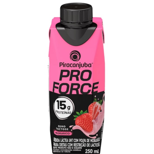 Bebida Láctea Piracanjuba Whey Pro Force Sabor Morango 250ml