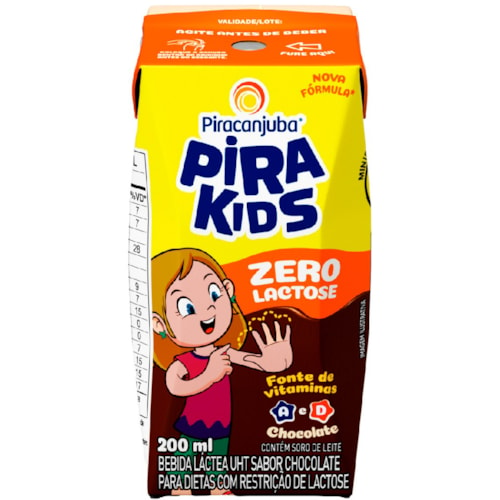 Bebida Láctea Pirakids Chocolate Zero Lactose 200ml