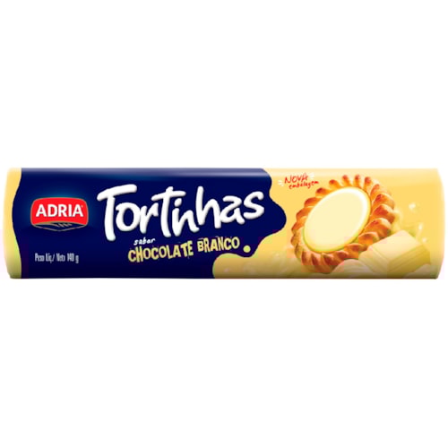 Biscoito Adria Tortinhas Chocolate Branco 140g