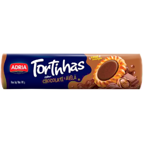 Biscoito Adria Tortinhas Chocolate com Avelã 140g
