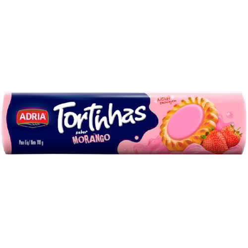 Biscoito Adria Tortinhas Morango 140g