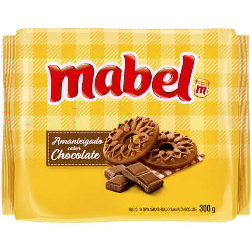 Biscoito Amanteigado Mabel Sabor Chocolate 300g