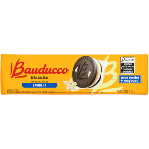 Biscoito Bauducco Recheado Com Baunilha 140g