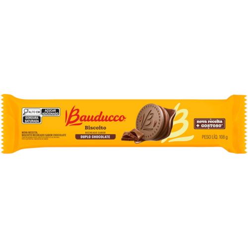 Biscoito Bauducco Recheado Sabor Chocolate 108g