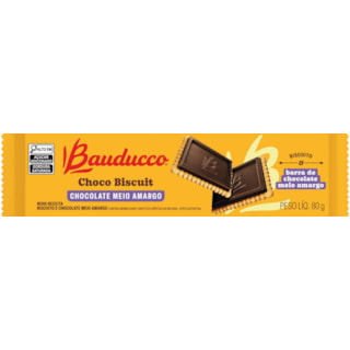 Biscoito Doce Bauducco Choco Biscuit Meio Amargo 80g