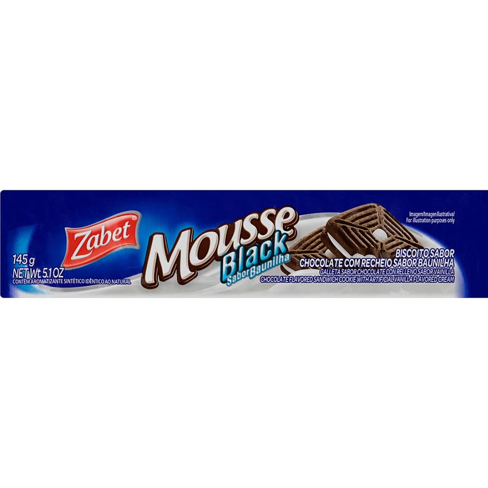 Biscoito Mousse Black Baunilha Zabet 145g - Destro