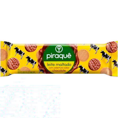 Biscoito Piraquê Doce de Leite Maltado Cobertura Chocolate 80g