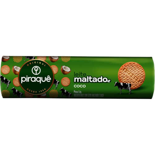 Biscoito Piraquê Leite Maltado Coco 132g